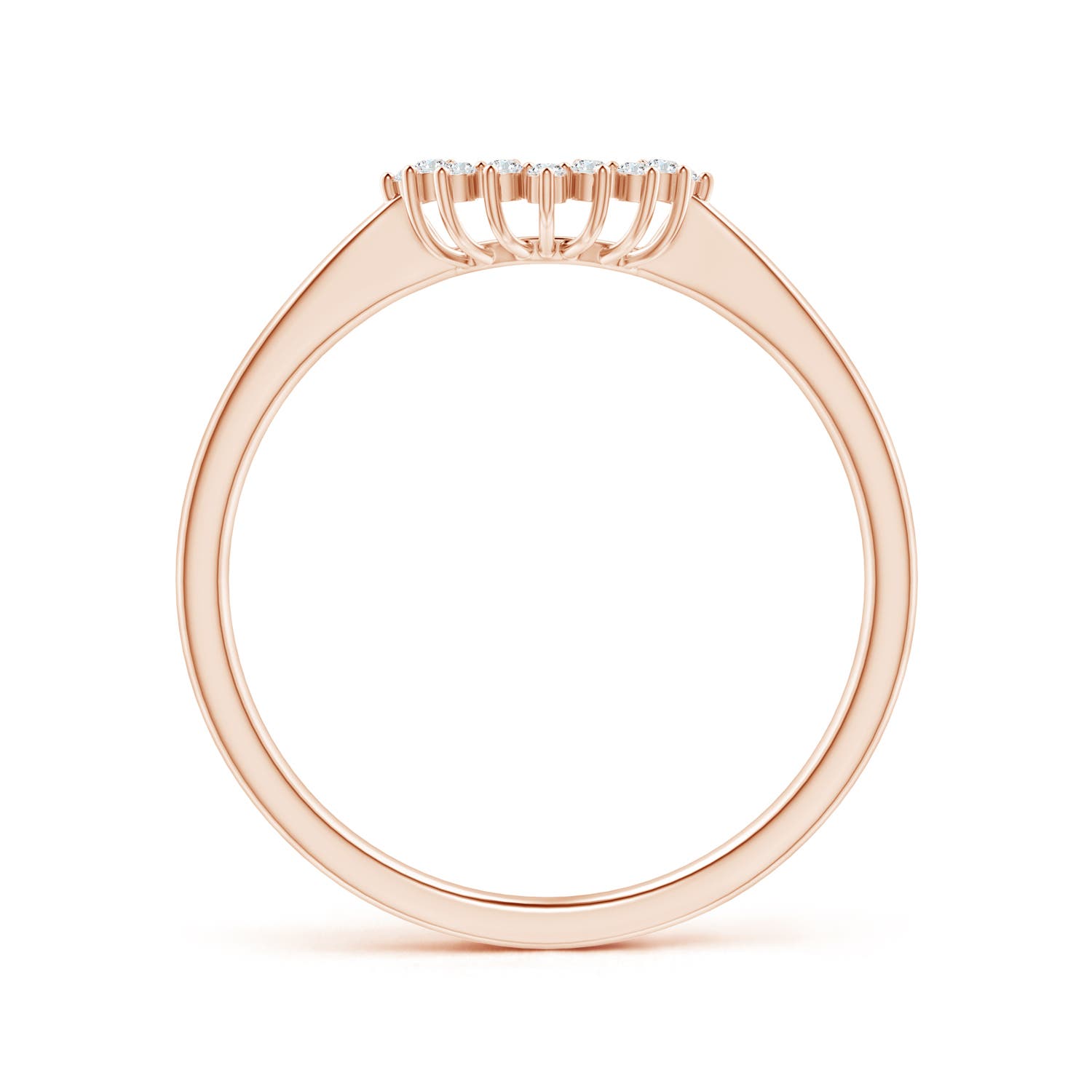 1.1mm GVS2 Diamond Curved Wedding Band in Rose Gold - side 2