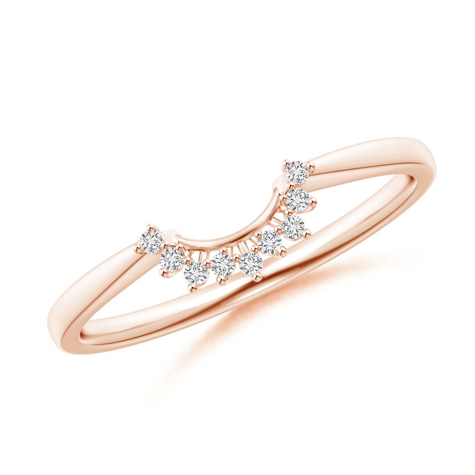 1.1mm HSI2 Diamond Curved Wedding Band in Rose Gold 