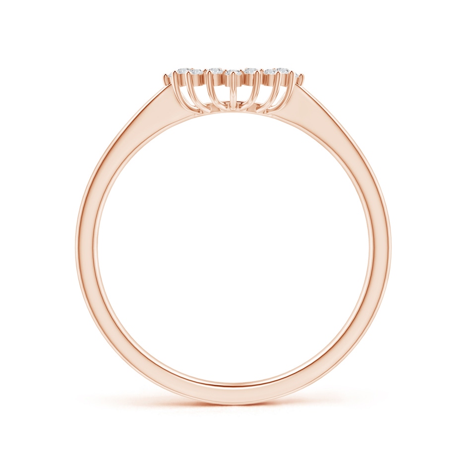 1.1mm HSI2 Diamond Curved Wedding Band in Rose Gold side 1