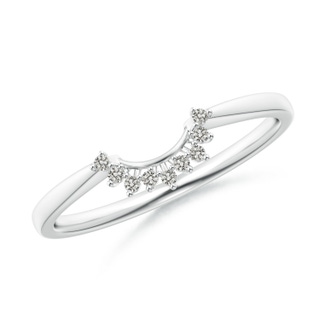 1.1mm KI3 Diamond Curved Wedding Band in White Gold