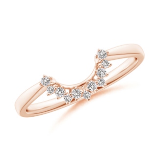 1.35mm IJI1I2 Diamond Curved Wedding Band in Rose Gold