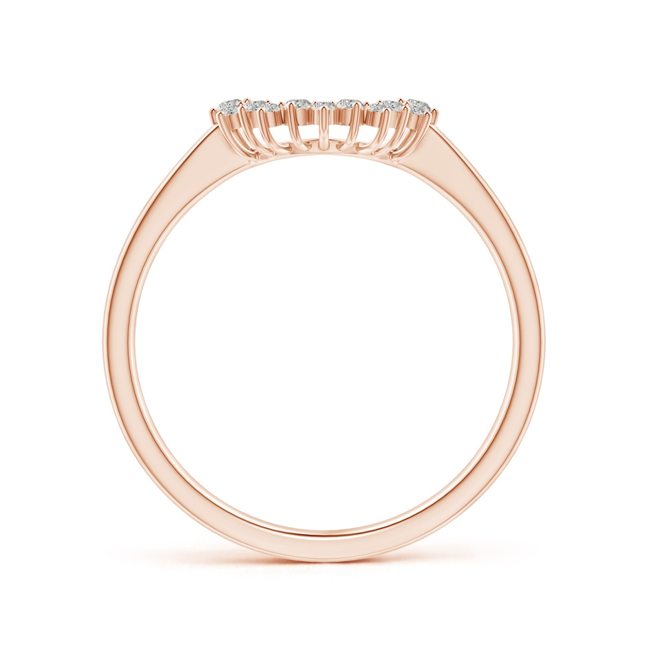 1.35mm KI3 Diamond Curved Wedding Band in Rose Gold side 1