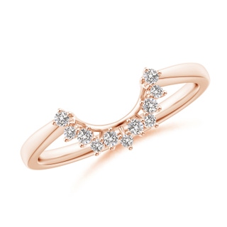 1.5mm IJI1I2 Diamond Curved Wedding Band in Rose Gold