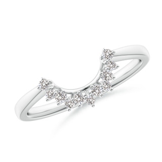 1.5mm IJI1I2 Diamond Curved Wedding Band in White Gold