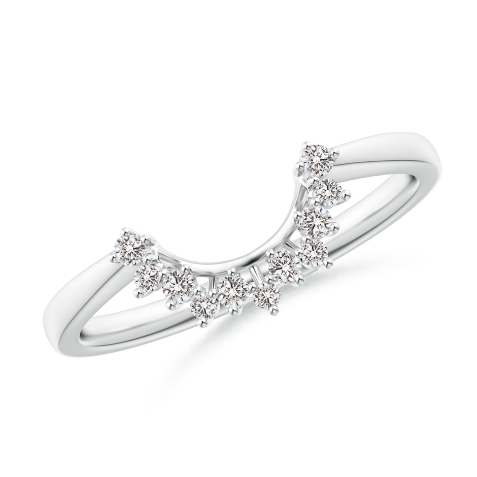 1.5mm IJI1I2 Diamond Curved Wedding Band in White Gold 