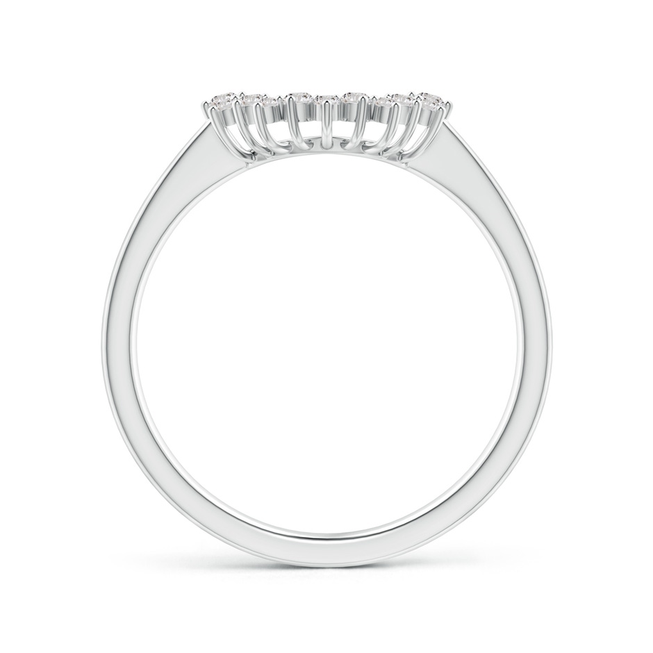 1.5mm IJI1I2 Diamond Curved Wedding Band in White Gold side 1