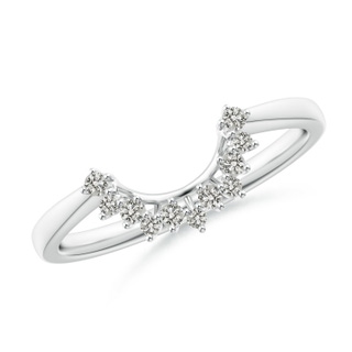 1.5mm KI3 Diamond Curved Wedding Band in White Gold