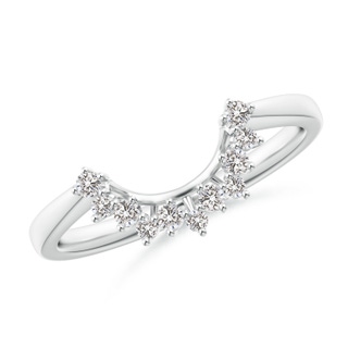 1.6mm IJI1I2 Diamond Curved Wedding Band in White Gold
