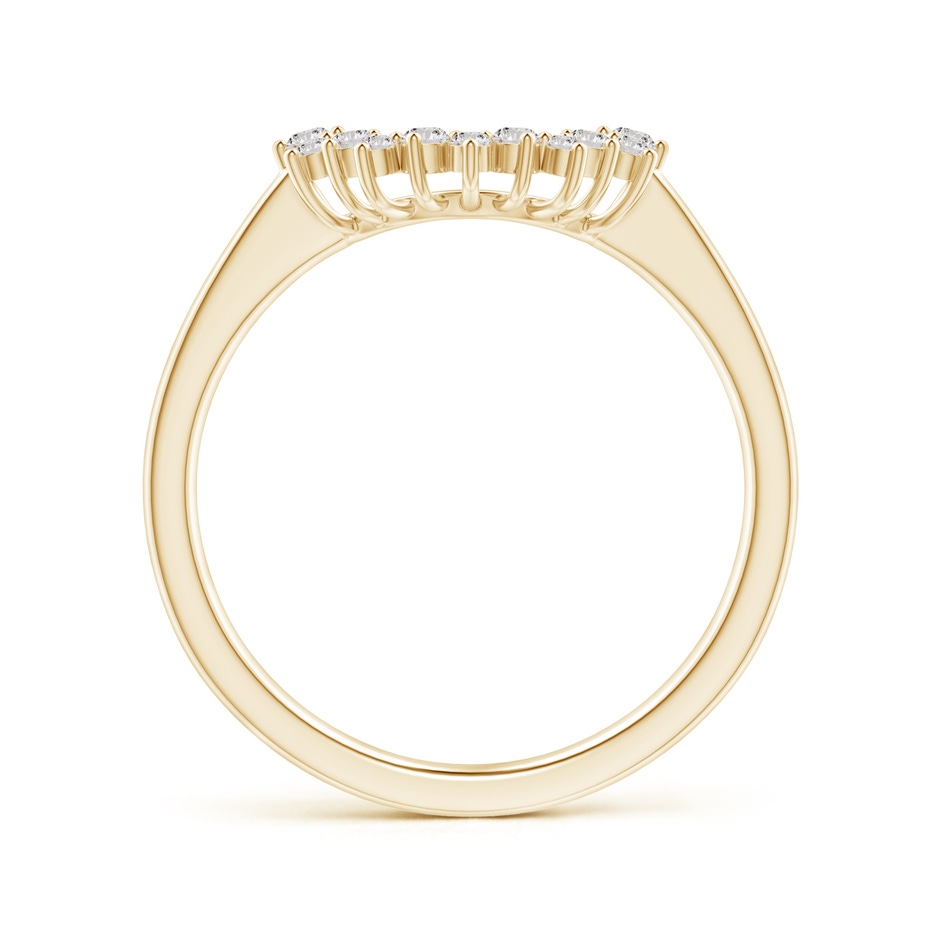 1.6mm IJI1I2 Diamond Curved Wedding Band in Yellow Gold side 1
