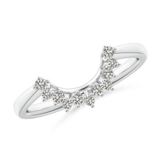 1.6mm KI3 Diamond Curved Wedding Band in White Gold