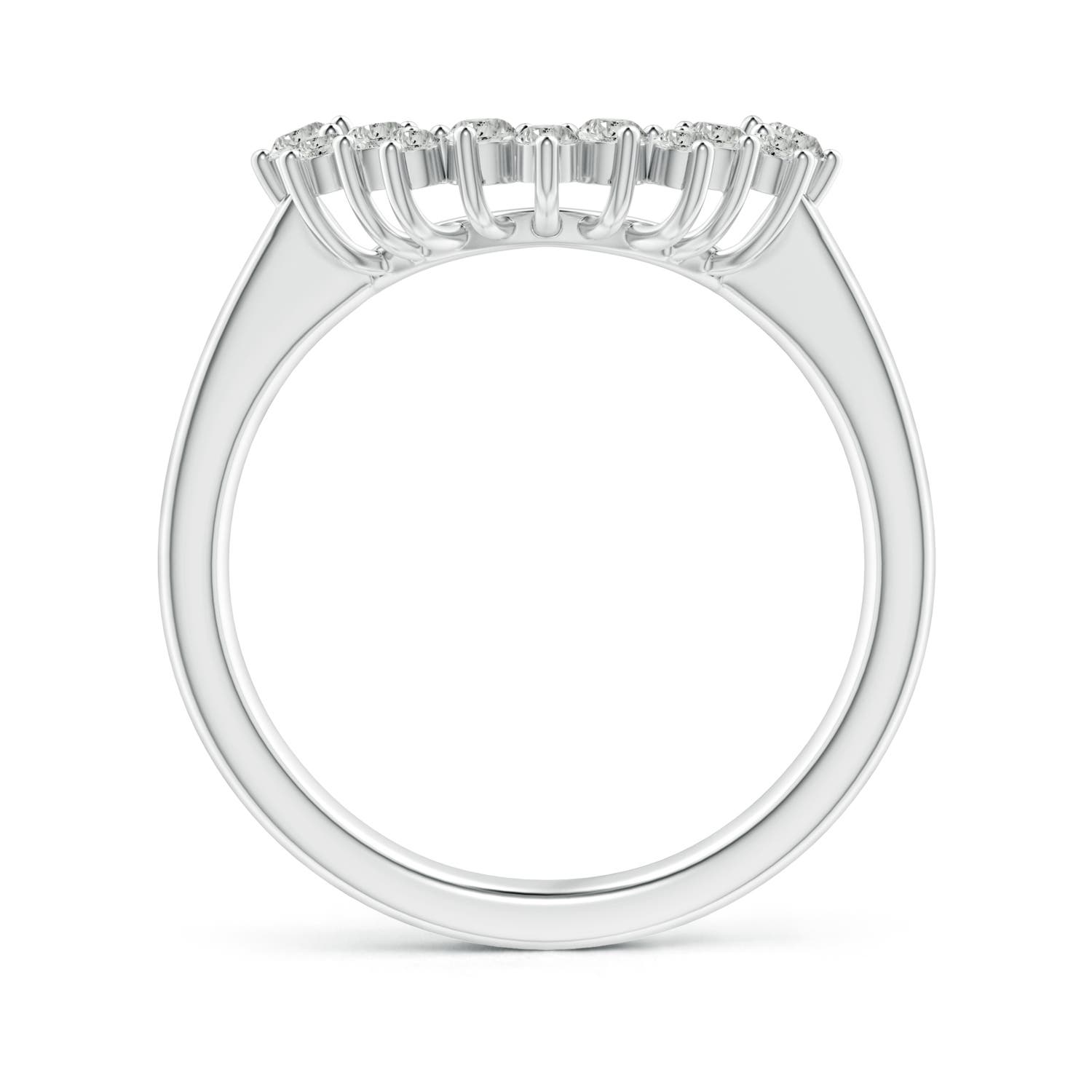 1.9mm KI3 Diamond Curved Wedding Band in White Gold - side 2