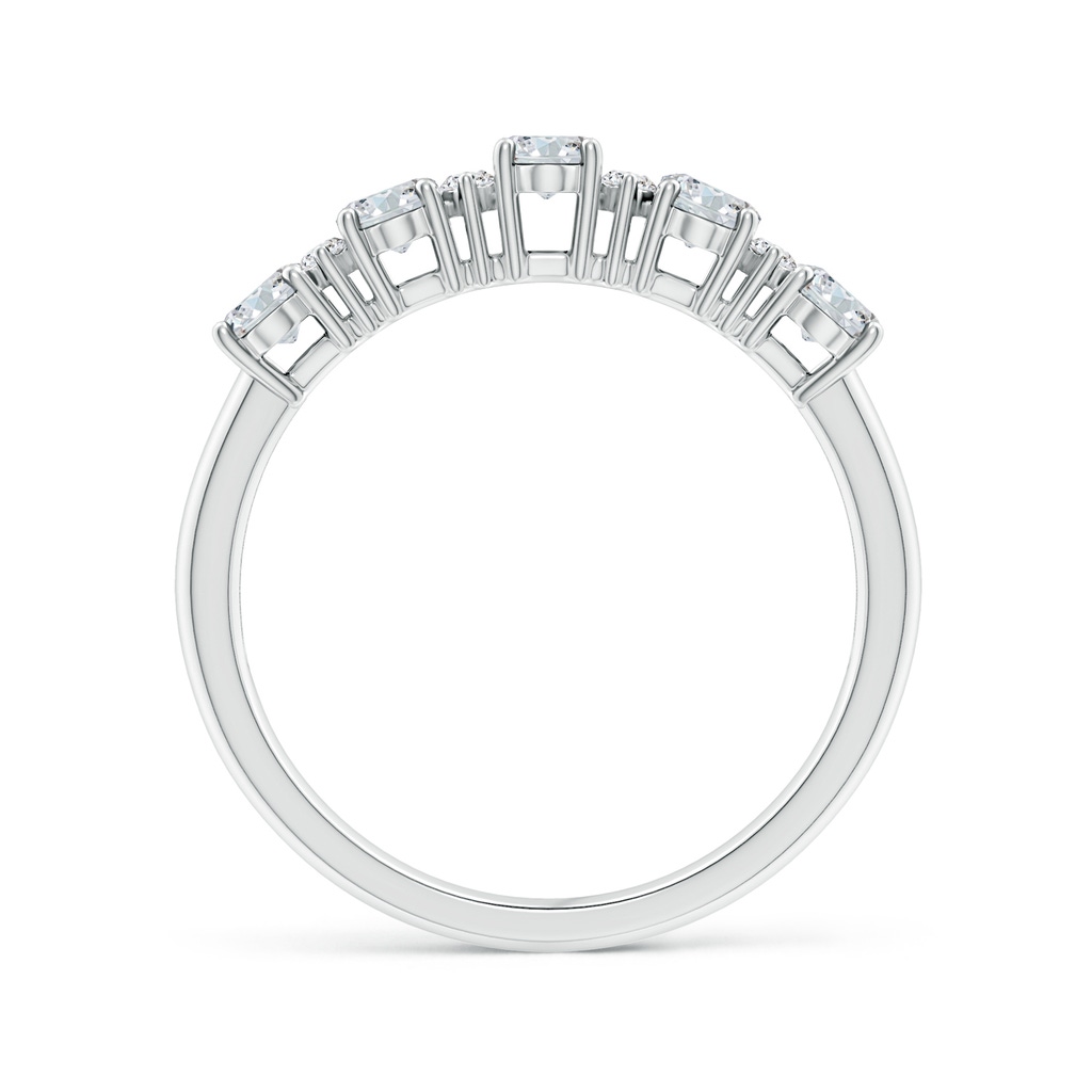 5x3mm GVS2 Five Stone Oval Diamond Wedding Band with Accents in P950 Platinum - side_1