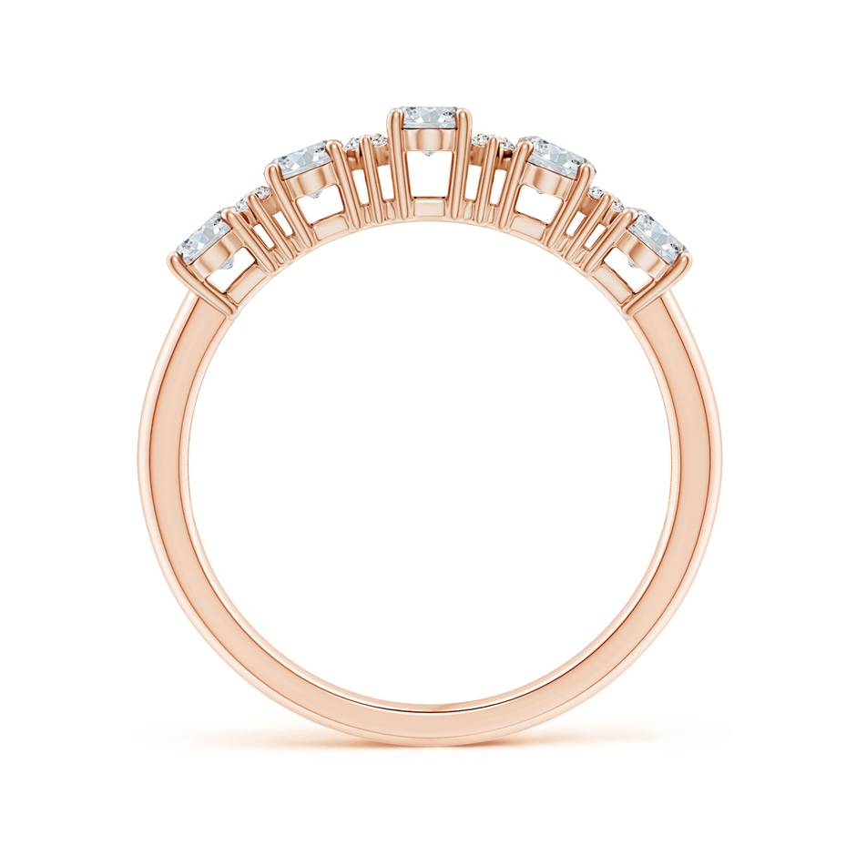 5x3mm GVS2 Five Stone Oval Diamond Wedding Band with Accents in Rose Gold side-1