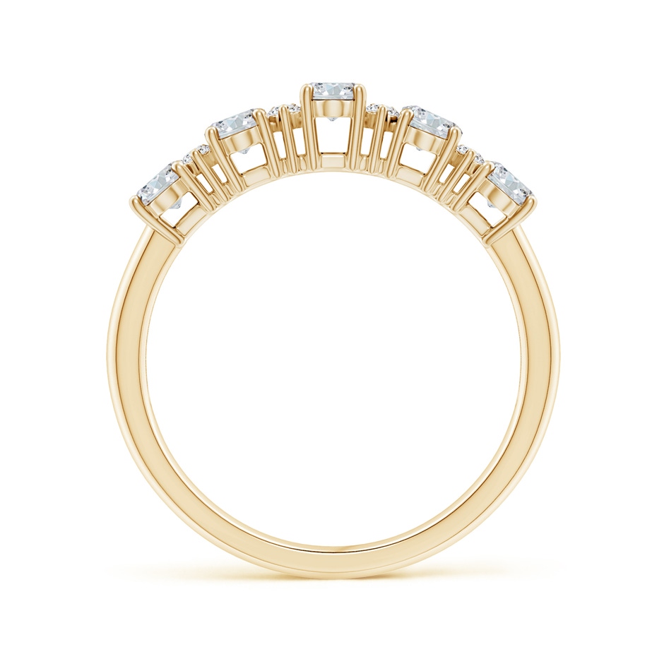 5x3mm GVS2 Five Stone Oval Diamond Wedding Band with Accents in Yellow Gold side-1
