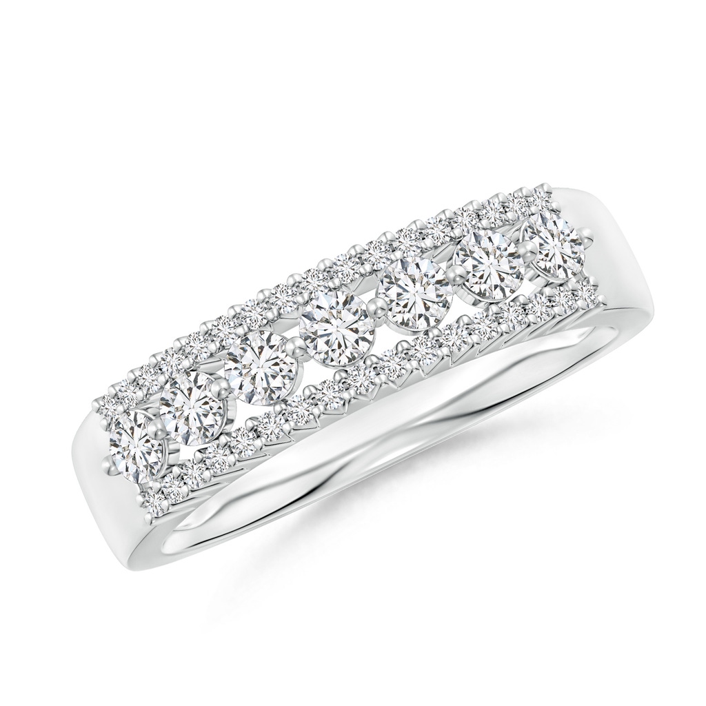 2.5mm HSI2 Half Eternity Seven-Stone Diamond Band in White Gold