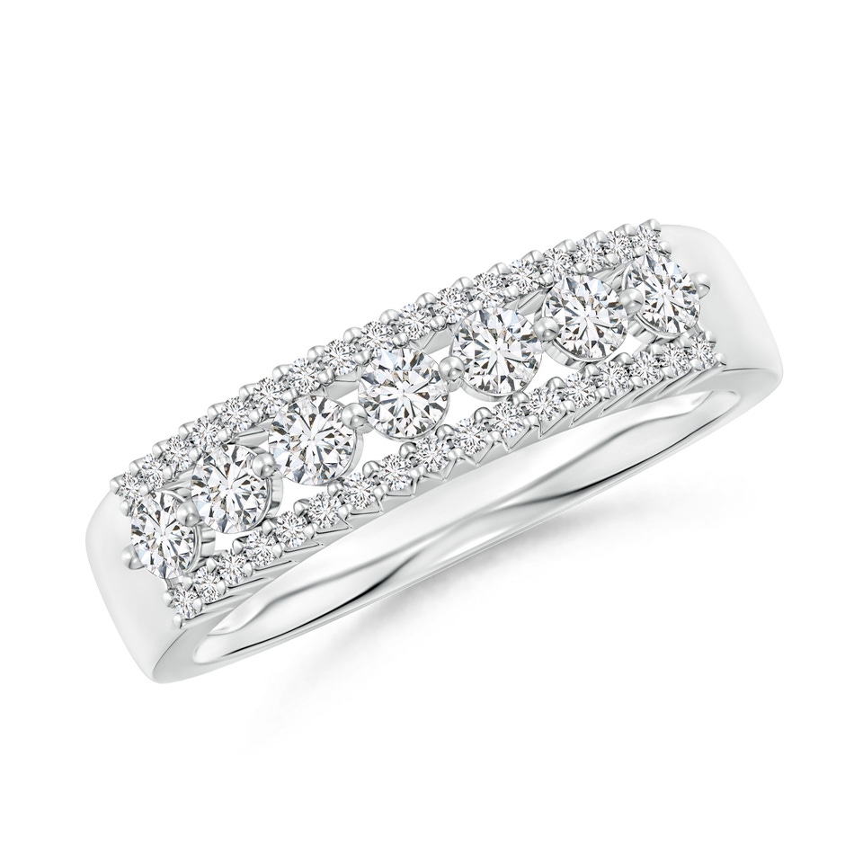 2.5mm HSI2 Half Eternity Seven-Stone Diamond Band in White Gold 