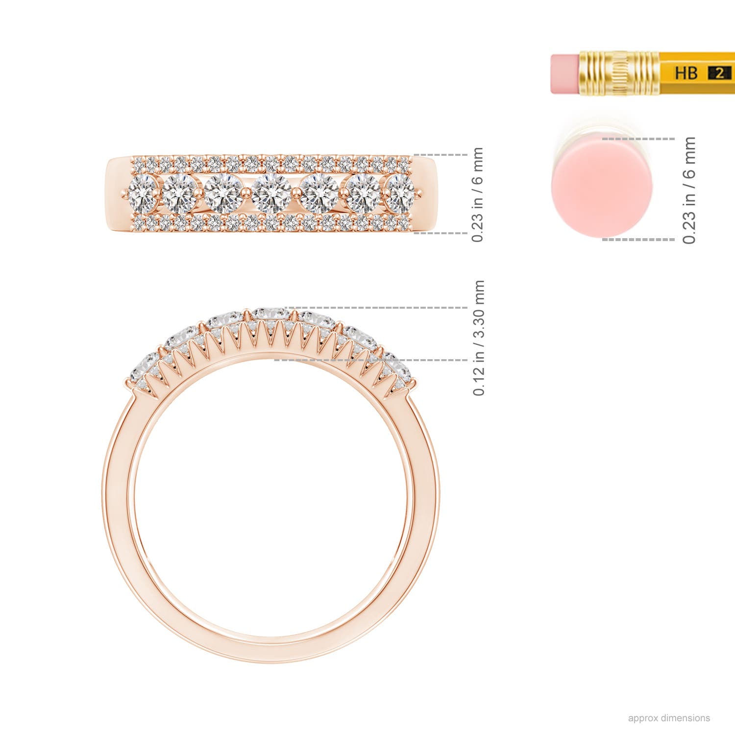 I-J, I1-I2 / 0.65 CT / 14 KT Rose Gold