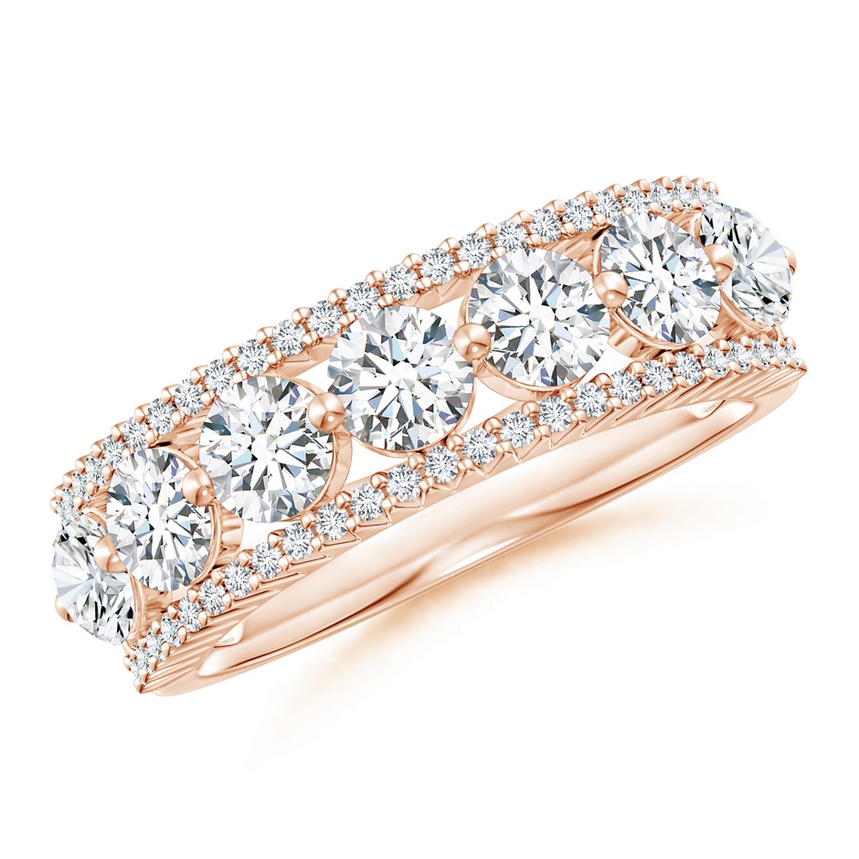 4mm GVS2 Half Eternity Seven-Stone Diamond Band in Rose Gold 