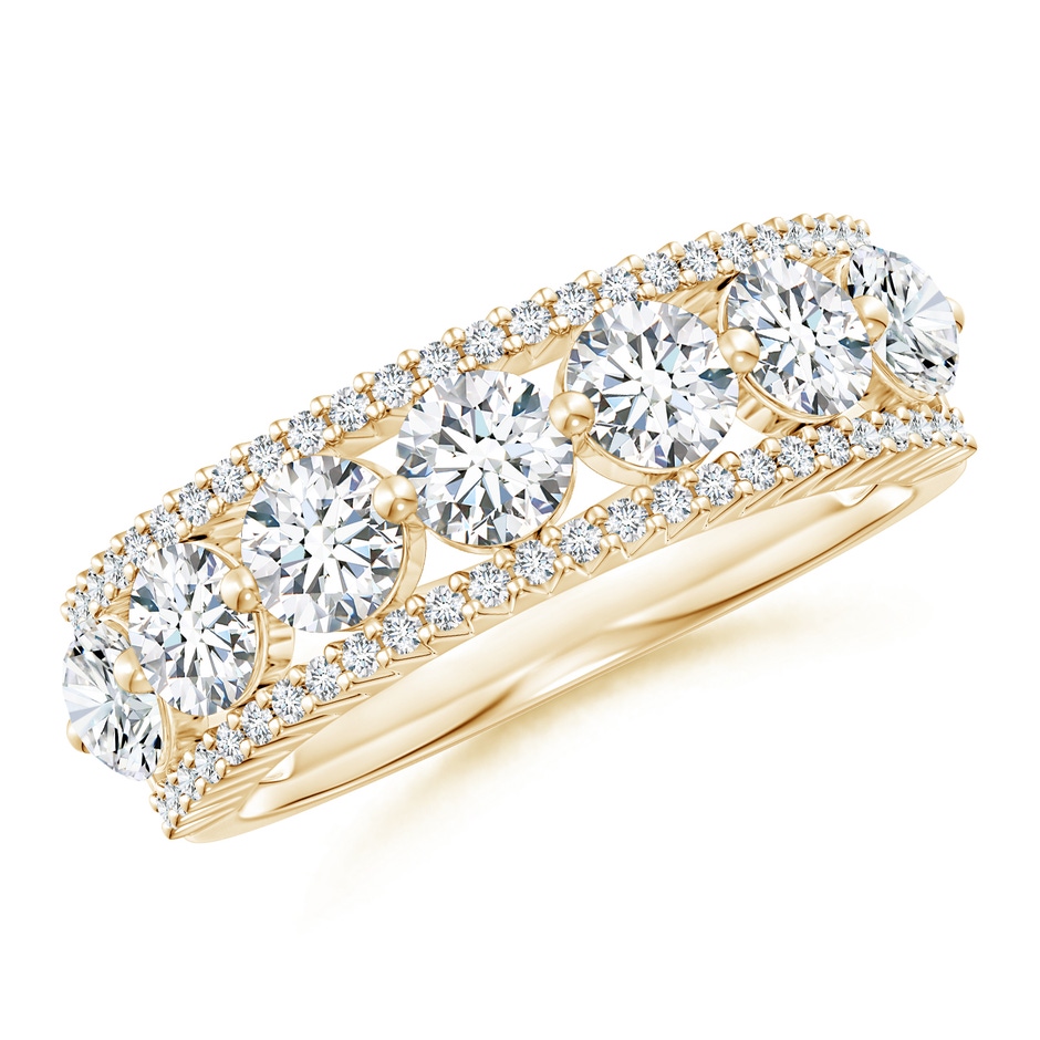 4mm GVS2 Half Eternity Seven-Stone Diamond Band in Yellow Gold 