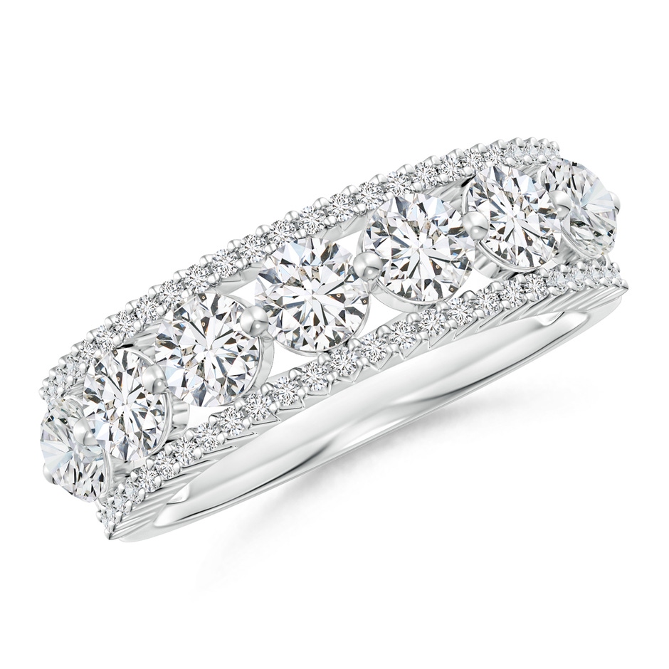 4mm HSI2 Half Eternity Seven-Stone Diamond Band in White Gold 
