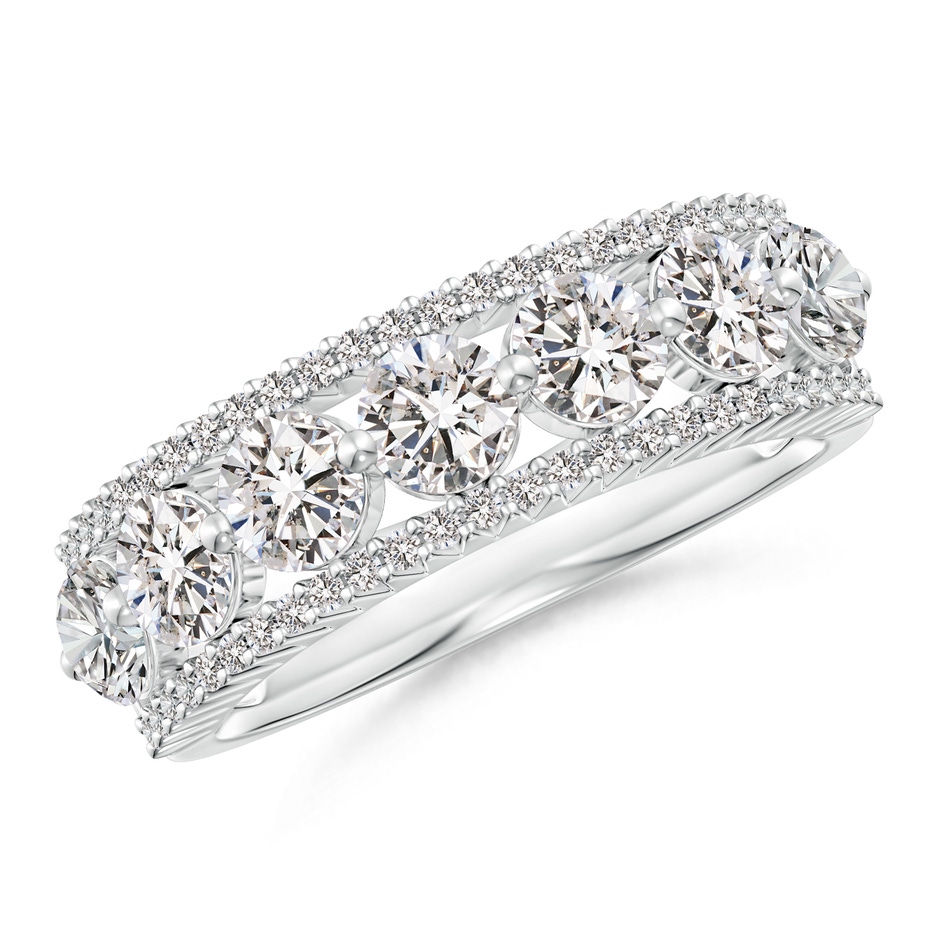 4mm IJI1I2 Half Eternity Seven-Stone Diamond Band in White Gold 