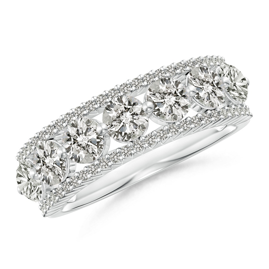 4mm KI3 Half Eternity Seven-Stone Diamond Band in White Gold 