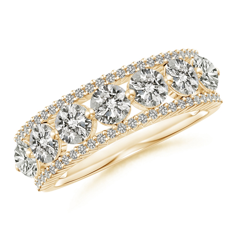 4mm KI3 Half Eternity Seven-Stone Diamond Band in Yellow Gold 