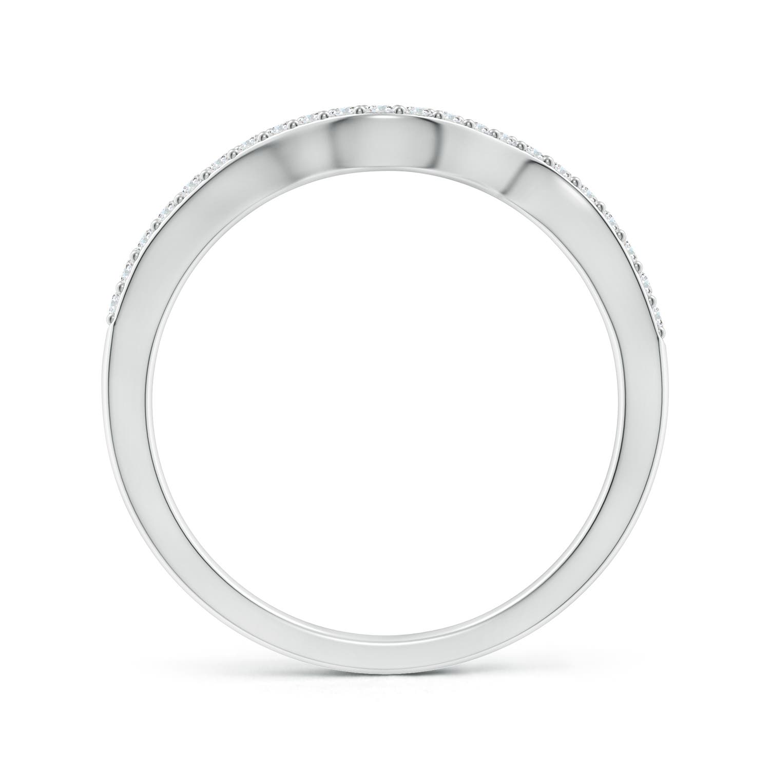 1.2mm GHVS Contoured Half Eternity Diamond Comfort Fit Wedding Band in P950 Platinum