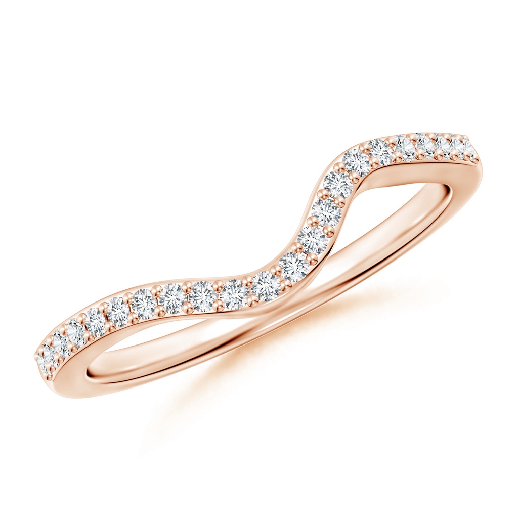 1.2mm GHVS Contoured Half Eternity Diamond Comfort Fit Wedding Band in Rose Gold