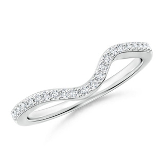 1.2mm GHVS Contoured Half Eternity Diamond Comfort Fit Wedding Band in White Gold