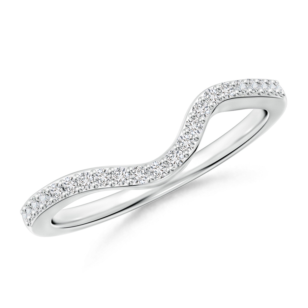 1.2mm HSI2 Contoured Half Eternity Diamond Comfort Fit Wedding Band in White Gold