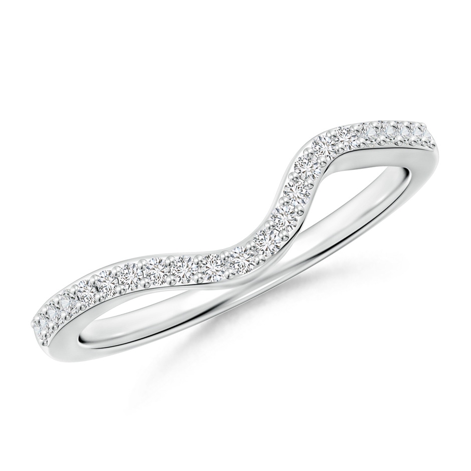 1.2mm HSI2 Contoured Half Eternity Diamond Comfort Fit Wedding Band in White Gold 