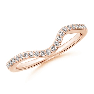 1.2mm II1 Contoured Half Eternity Diamond Comfort Fit Wedding Band in Rose Gold