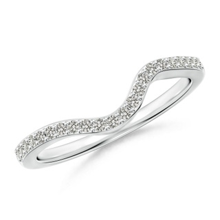 1.2mm JI2 Contoured Half Eternity Diamond Comfort Fit Wedding Band in White Gold