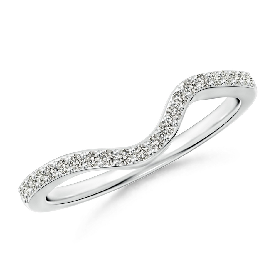 1.2mm JI2 Contoured Half Eternity Diamond Comfort Fit Wedding Band in White Gold 