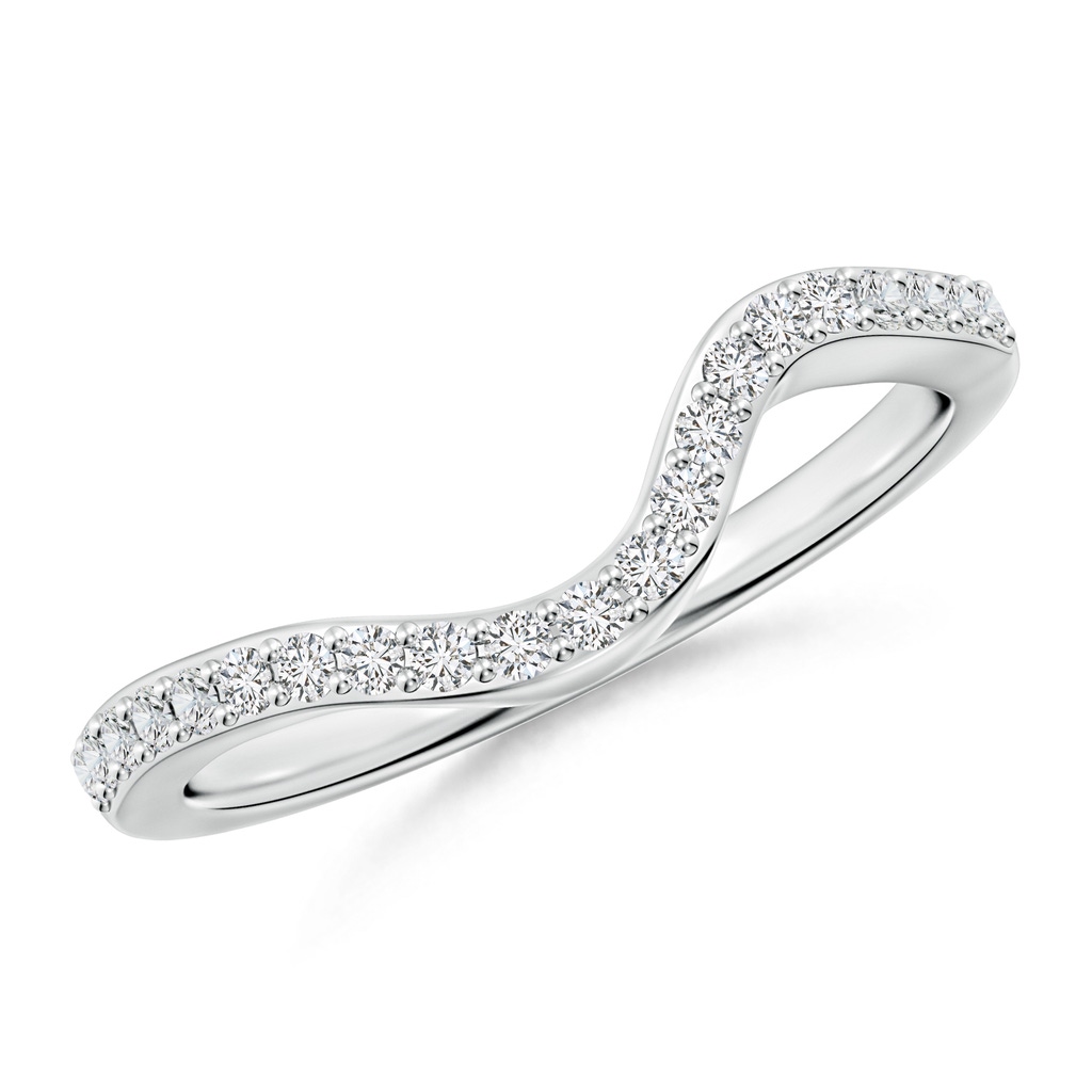 1.3mm HSI2 Contoured Half Eternity Diamond Comfort Fit Wedding Band in White Gold
