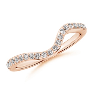 1.3mm II1 Contoured Half Eternity Diamond Comfort Fit Wedding Band in Rose Gold