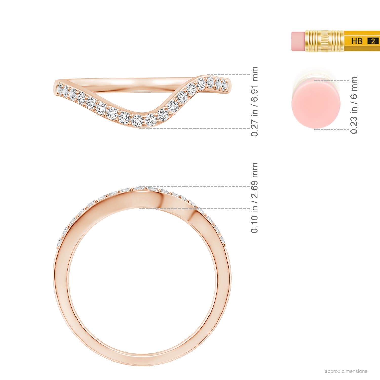 H, SI2 / 0.22 CT / 14 KT Rose Gold