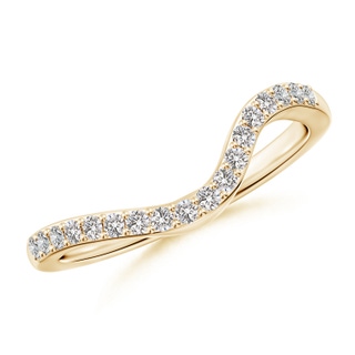 1.4mm II1 Contoured Half Eternity Diamond Comfort Fit Wedding Band in Yellow Gold