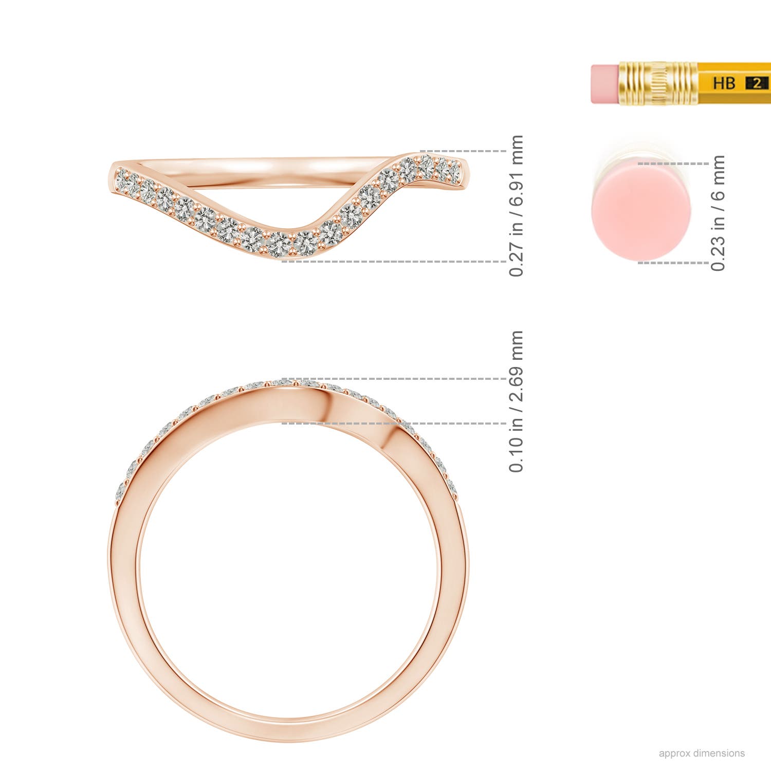 J I2 / 0.22 CT / 14 KT Rose Gold