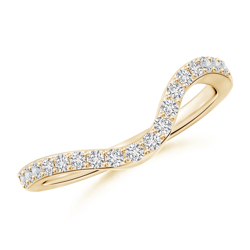 1.5mm HSI2 Contoured Half Eternity Diamond Comfort Fit Wedding Band in 10K Yellow Gold