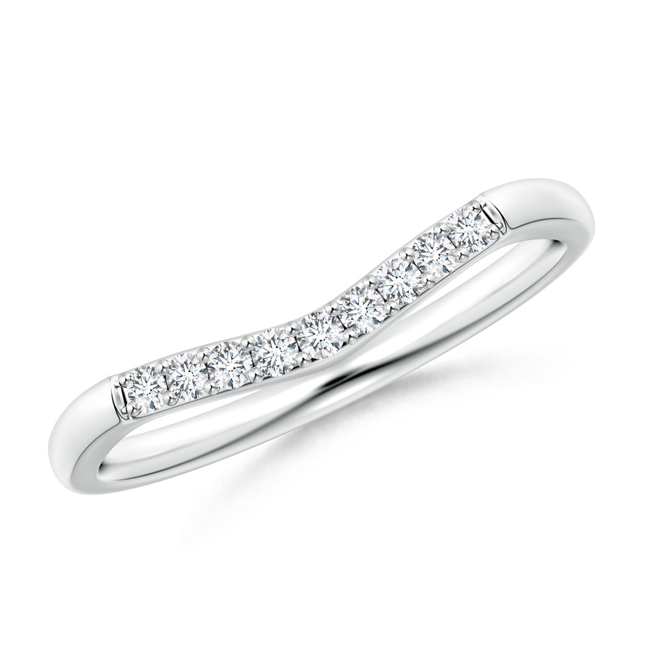 1.45mm GHVS Classic Diamond Curved Comfort Fit Wedding Band For Her in White Gold 