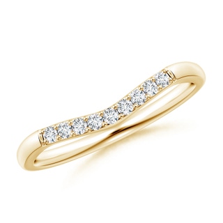 1.45mm GHVS Classic Diamond Curved Comfort Fit Wedding Band For Her in Yellow Gold