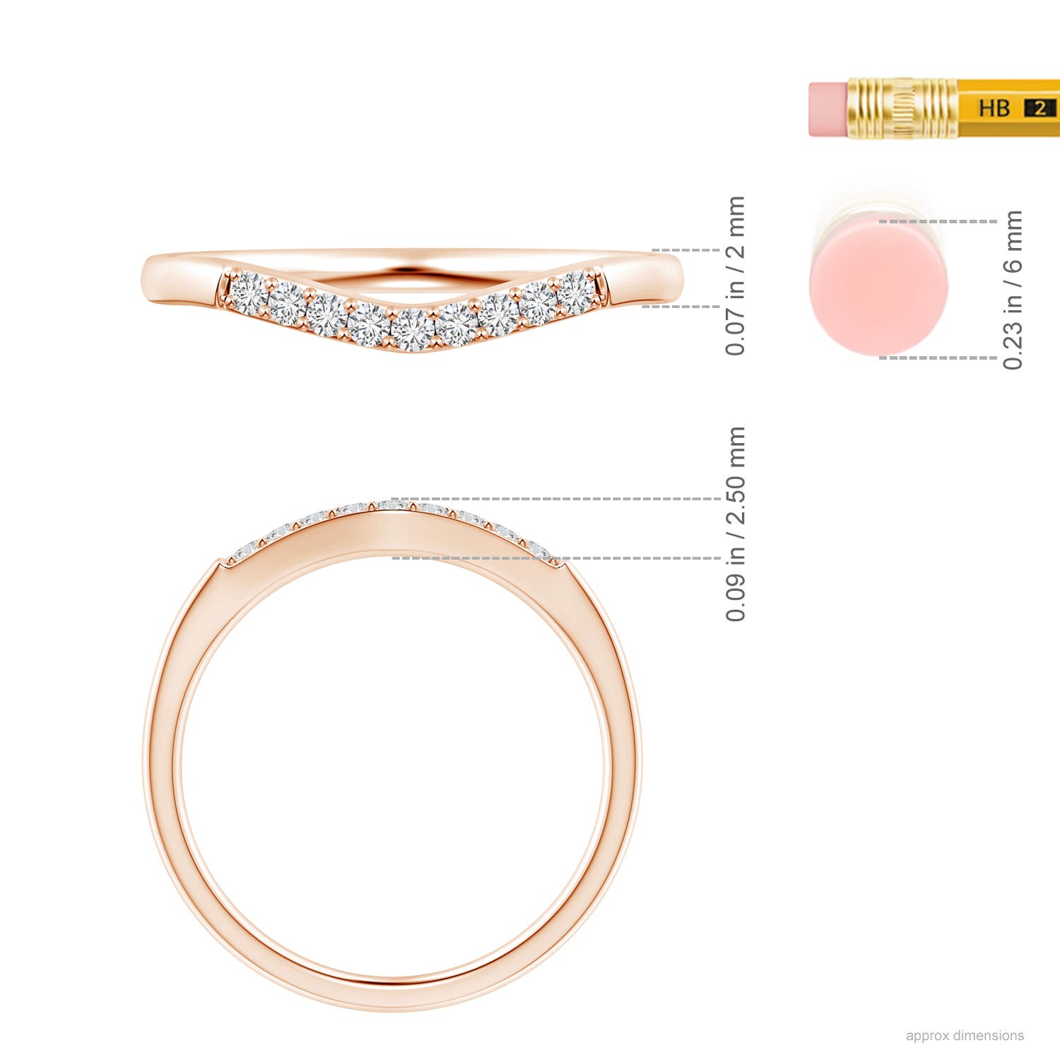 H, SI2 / 0.1 CT / 14 KT Rose Gold