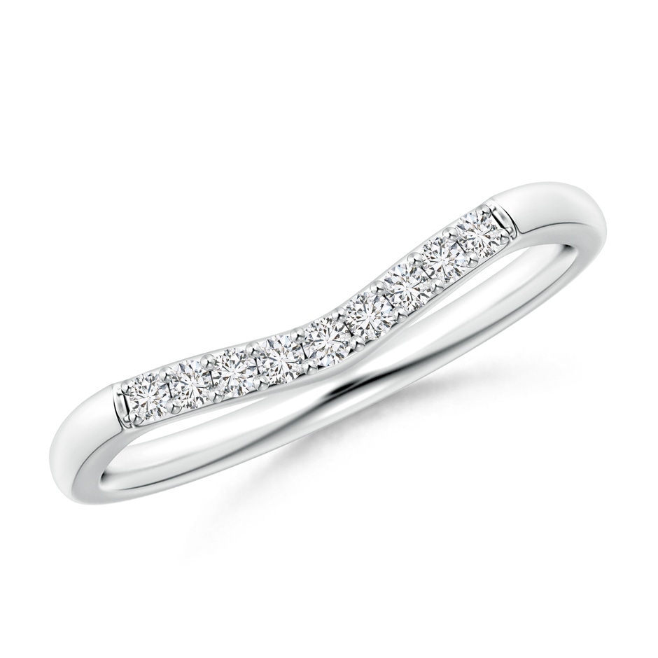 1.45mm HSI2 Classic Diamond Curved Comfort Fit Wedding Band For Her in White Gold 