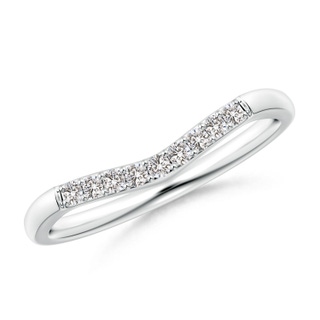 1.45mm II1 Classic Diamond Curved Comfort Fit Wedding Band For Her in P950 Platinum