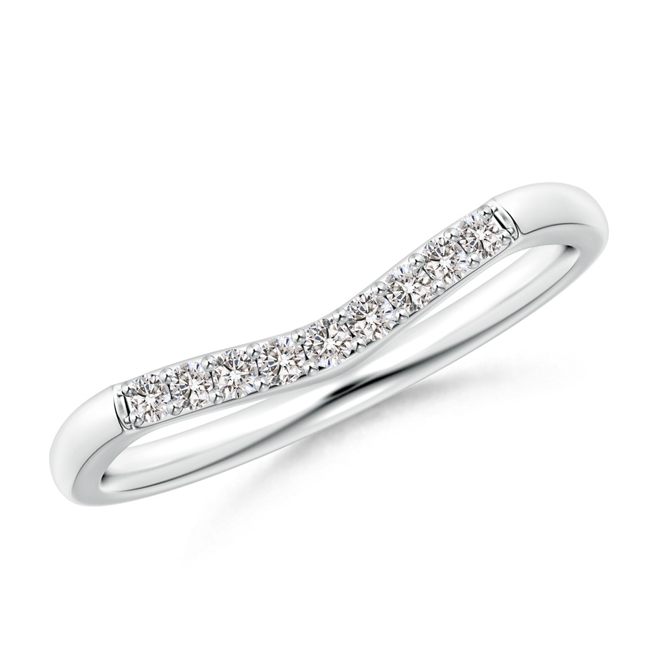 1.45mm II1 Classic Diamond Curved Comfort Fit Wedding Band For Her in White Gold 