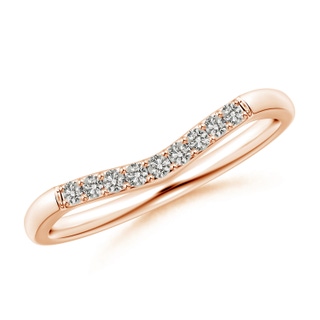 1.45mm JI2 Classic Diamond Curved Comfort Fit Wedding Band For Her in Rose Gold