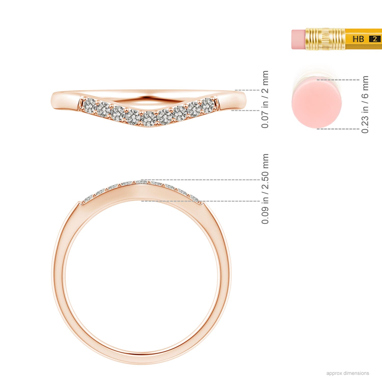 J I2 / 0.1 CT / 14 KT Rose Gold