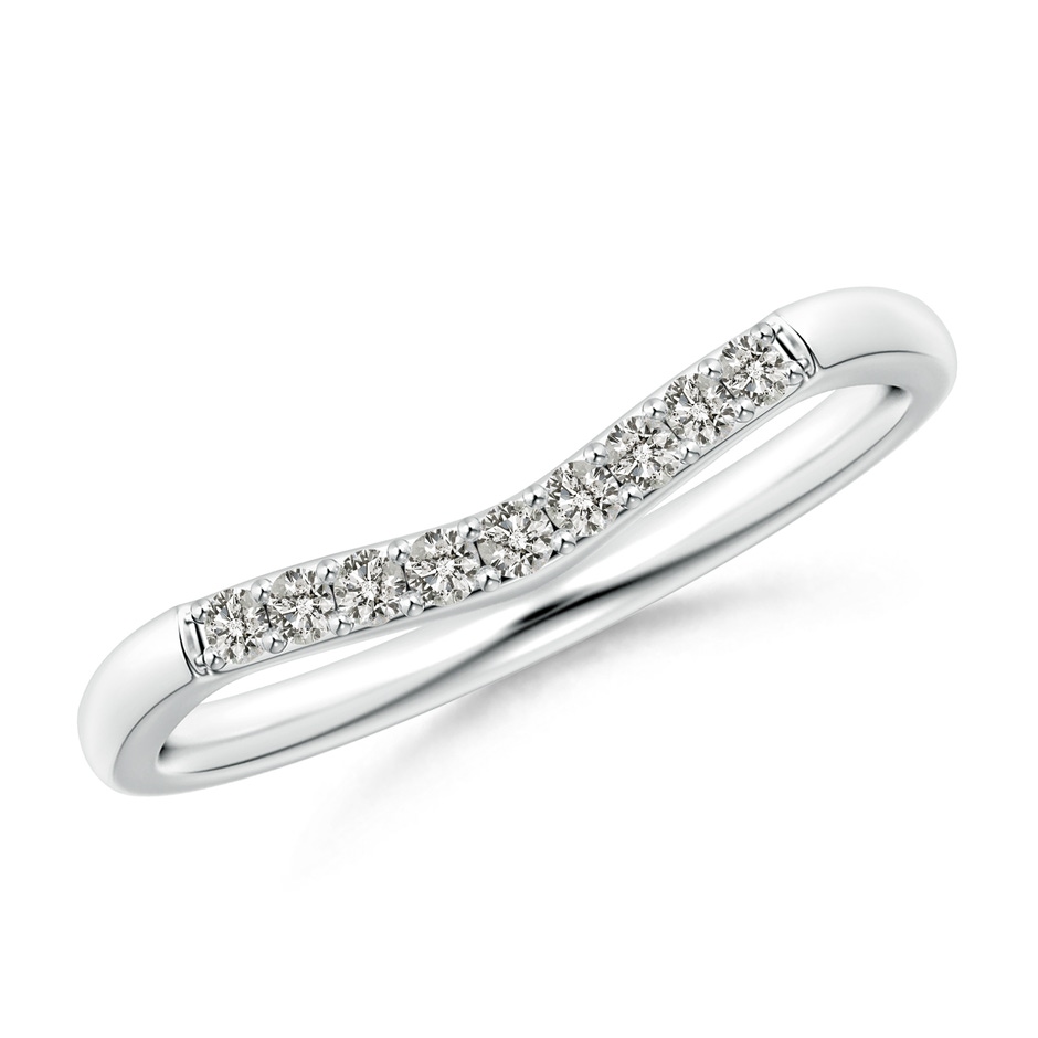 1.45mm JI2 Classic Diamond Curved Comfort Fit Wedding Band For Her in White Gold 